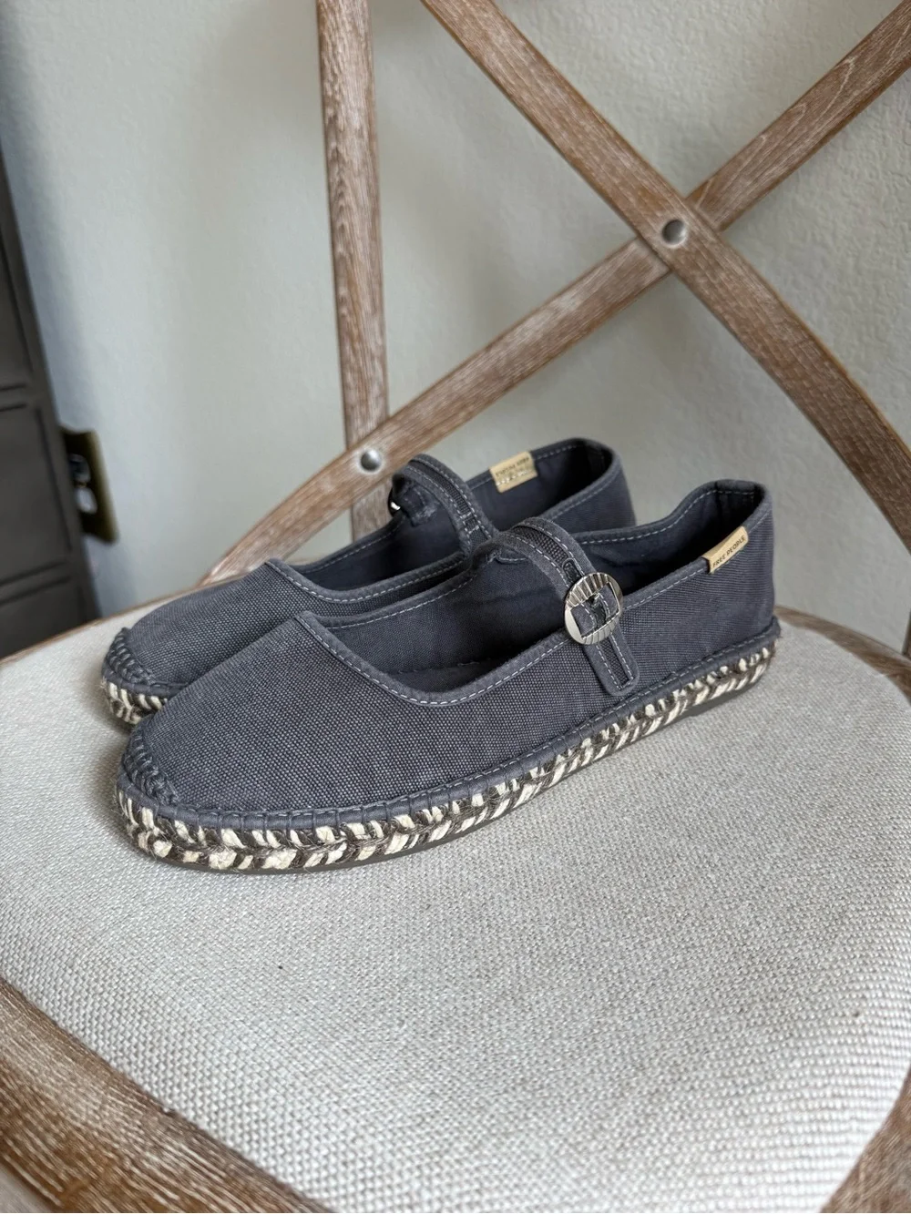Free people Oasis Mary Jane Espadrilles washed black